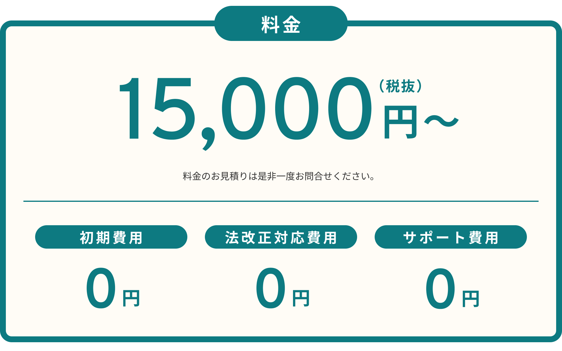 15,000円（税抜）～